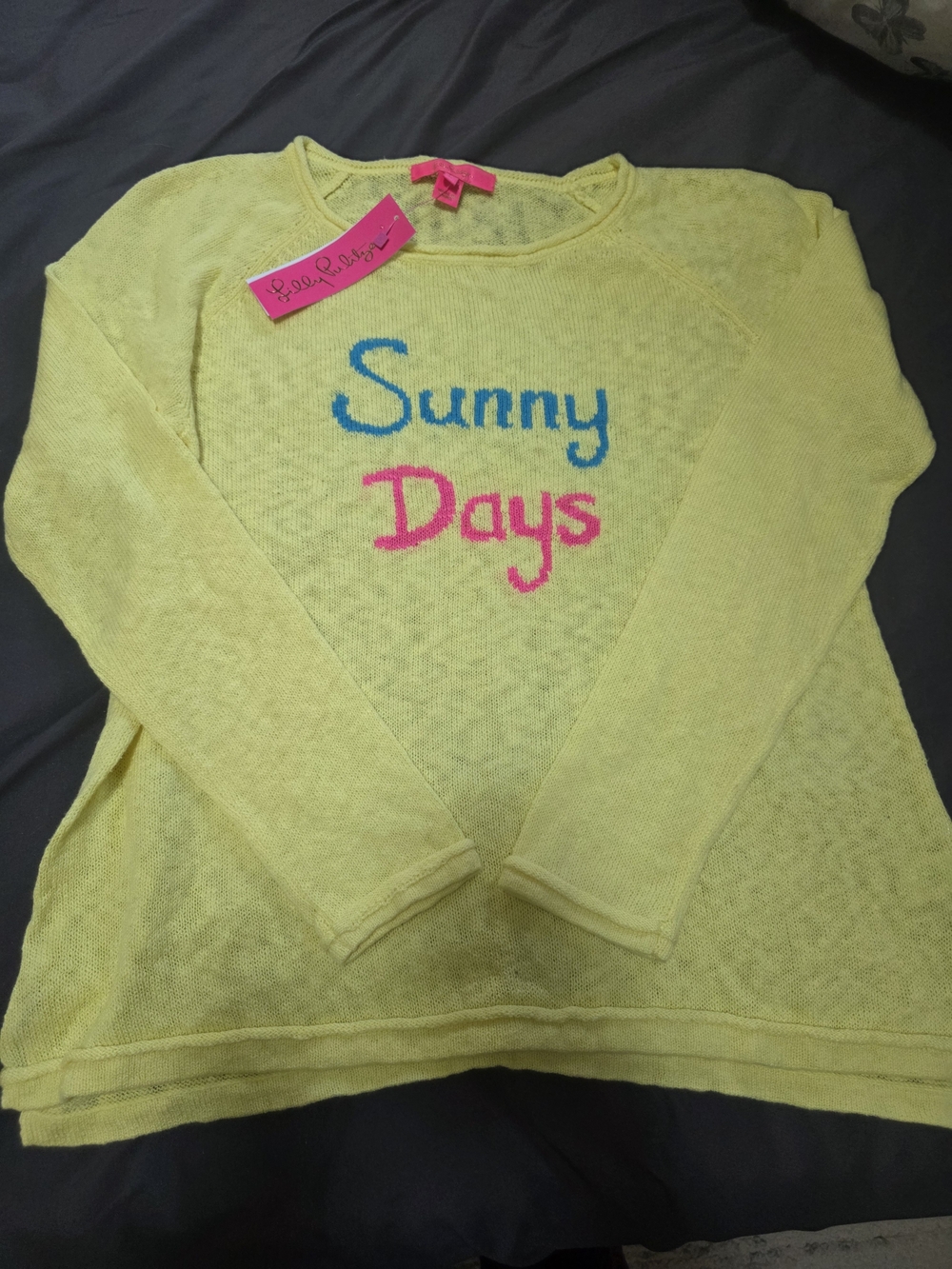 Lilly Pulitzer Yellow Knit Sweater "Sunny Days" NWT